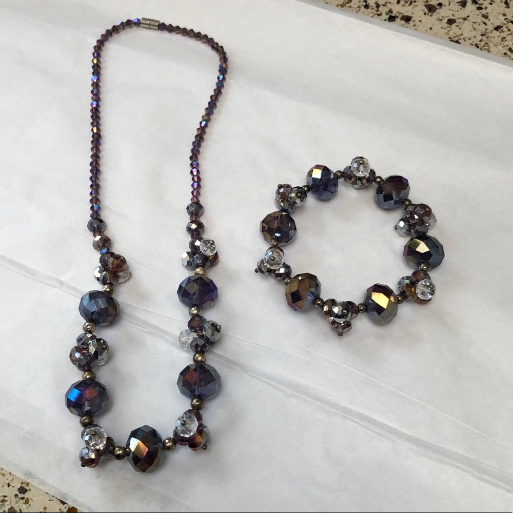 Crystal Necklace and Bracelet Set